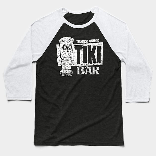 Trader Grim's Tiki Bar Baseball T-Shirt by chrisraimoart